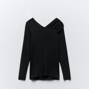 ZARA RUCHED MODAL BLEND DELICATE SHIRT NWT SIZE M